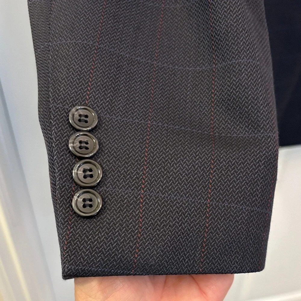 J Ferrar Navy Men's Blazer Sport Coat Suit Jacket 42R